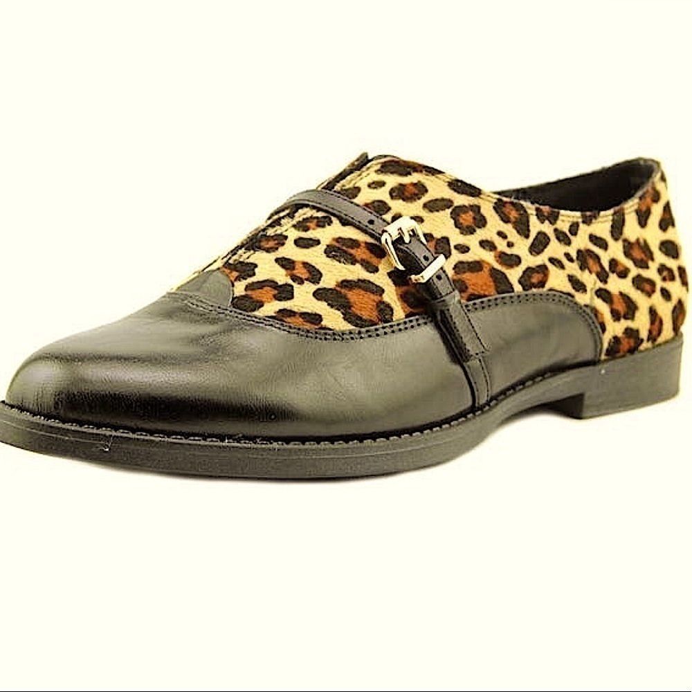 BELLA VITA Reese leopard Women Round Toe Leather Loafers size 8.5